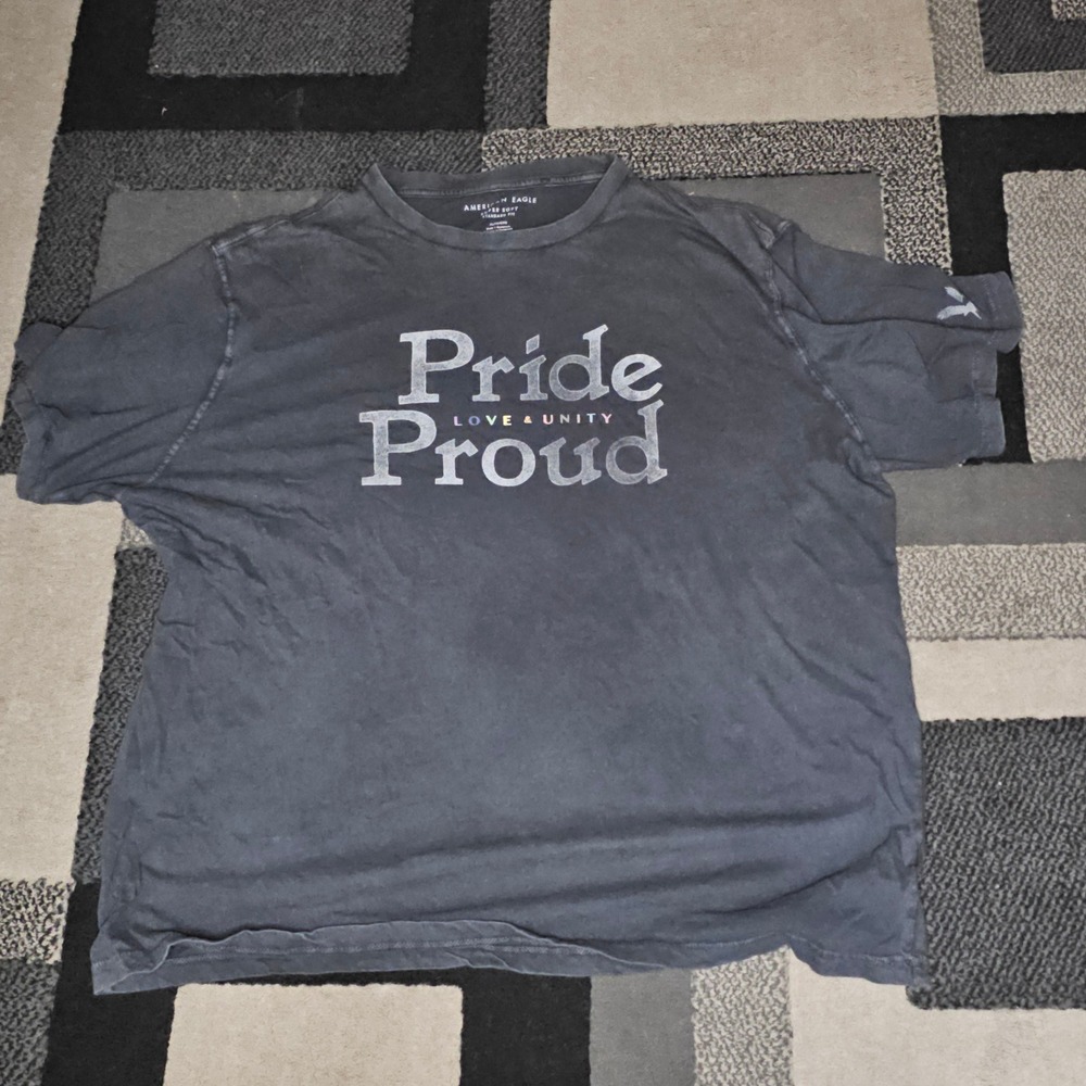 American Eagle Pride Proud T-Shirt Mens XL‎ Grey Good